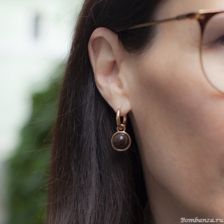 Серьги Fiore Luna, COFFE AGATE